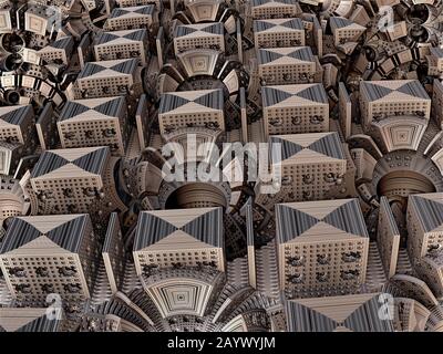 Virtuelle Landschaft mit Computerdesign für kreatives Design Stockfoto