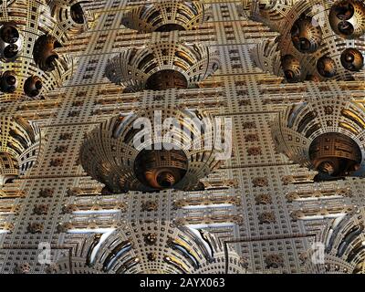 Virtuelle Landschaft mit Computerdesign für kreatives Design Stockfoto