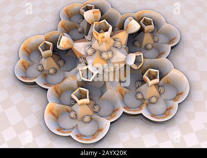 Virtuelle Landschaft mit Computerdesign für kreatives Design Stockfoto