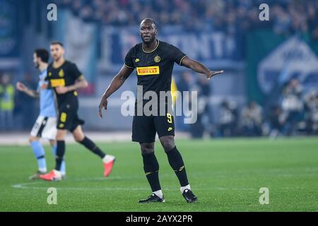 Rom, Italien. Februar 2020. Romelu Lukaku vom FC Internazionale beim Serie-A-Spiel zwischen Lazio und Inter Mailand im Stadio Olimpico, Rom, Italien am 16. Februar 2020. Foto von Giuseppe Maffia. Kredit: UK Sports Pics Ltd/Alamy Live News Stockfoto