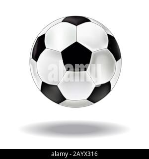 Fußballsymbol im trendigen, realistischen Stil, isoliert auf grauem Hintergrund. Piktogramm Fußballball: Website-Design, Logo, Anwendung Stock Vektor