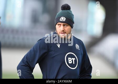 Riccarton, Edinburgh, Schottland, Großbritannien. Feb., 20. Guinness Six Nations Match gegen Italien. Schottland Nick Haining Edinburgh Rugby Credit: Eric mccowat/Alamy Live News Stockfoto