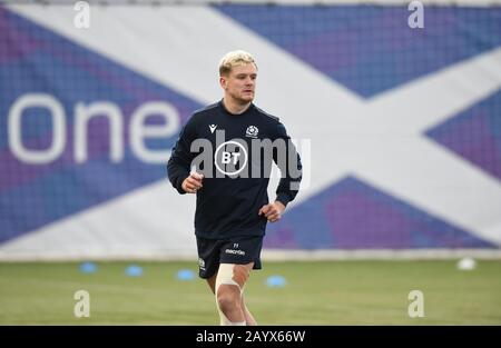 Riccarton, Edinburgh, Schottland, Großbritannien. Feb., 20. Guinness Six Nations Match gegen Italien. Scotland Darcy Graham Edinburgh Rugby Credit: Eric mccowat/Alamy Live News Stockfoto