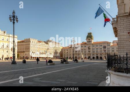 Das Rathaus von Triest an der Piazza Unita d'Italia Stockfoto