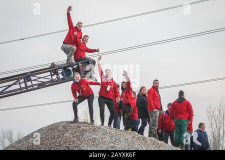 Sveta Nedjelja, Kroatien - 24. November 2019. Zuschauer während der 10. Rallye-Show Santa Domenica. Stockfoto