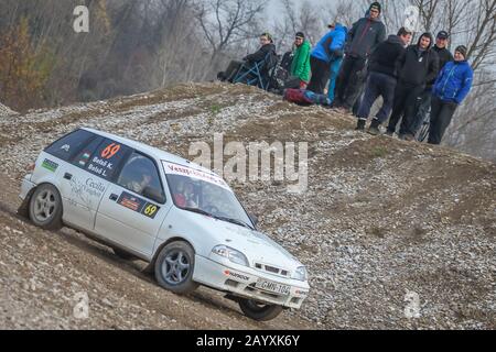 Sveta Nedjelja, Kroatien - 24. November 2019. 10. Rally Show Santa Domenica. Stockfoto