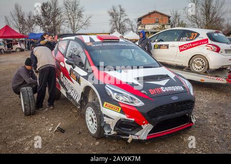 Sveta Nedjelja, Kroatien - 24. November 2019. 10. Rally Show Santa Domenica. Ford Fiesta R5 MK II, dass Beppo Harrach fährt. Stockfoto