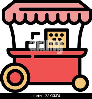 Symbol für Popcorn Cart. Outline Popcorn Cart Vector Icon für Web-Design isoliert auf weißem Hintergrund Stock Vektor