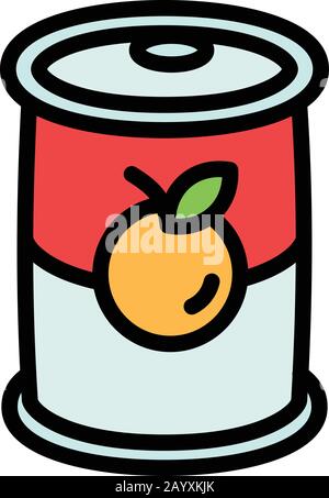 Symbol für die Fruchtdose. Outline Fruit Tin CAN-Vektorsymbol für Web-Design isoliert auf weißem Hintergrund Stock Vektor