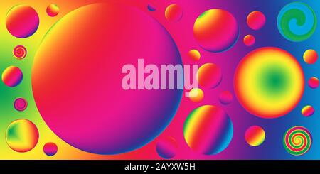 Ein abstraktes farbenfrohes, kreisförmiges Sprectrum-Hintergrundbild. Stockfoto