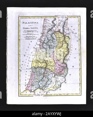 1808 Wilkinson Karte Heiliges Land Antikes Palästina Terra Sancta Stockfoto