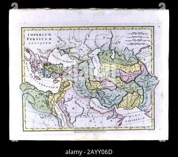 1808 Wilkinson Karte Persianisches Imperium Persicum Antiquum Antiquum Antiquum Antike Nahost Türkei Syrien Ägypten Iran Irak Afghanistan Stockfoto