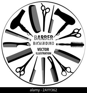 Hintergrund für friseur und Friseur. Stock Vektor