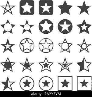 Stern-Vektor-Symbole für Bewertung und Auszeichnung, Marken-Qualität für Website-Illustration Stock Vektor