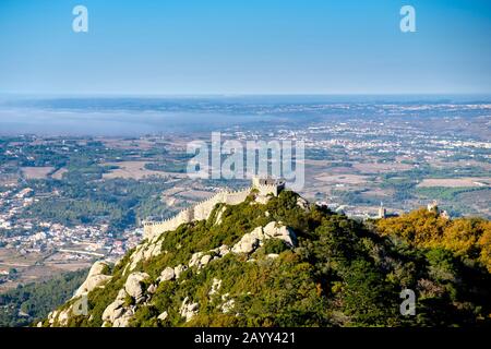 Jahrhundert Castelo dos Mouros, Sintra, Portugal. Stockfoto