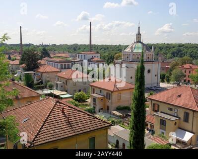 Crespi d'Adda, Landschaft des Arbeiterdorfes zum Weltkulturerbe.Lombardei - Italien Stockfoto