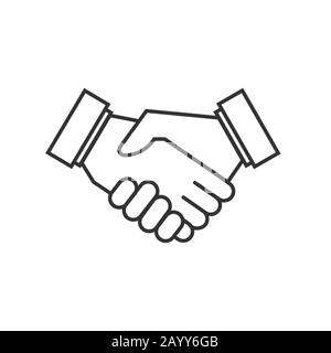 Symbole für den Handshake von Geschäftsvereinbarungen. Vertragssymbol Partnerschafts-Handshake, Abbildung des Symbol-Vertrags-Angebots Stock Vektor