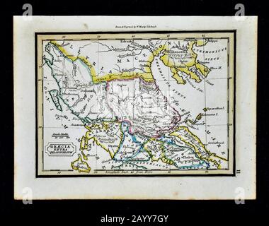 1832 Murphy Karte Greacia Extra Peloponnes Antikes Griechenland Delphi Thessalien Mazedonien Stockfoto