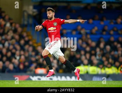 London, Großbritannien. Feb. 2020.Manchester United's Bruno Fernandes während der English Premier League zwischen Chelsea und Manchester United im Stanford Bridge Stadium, London, England am 17. Februar 2020 Credit: Action Foto Sport/Alamy Live News Stockfoto