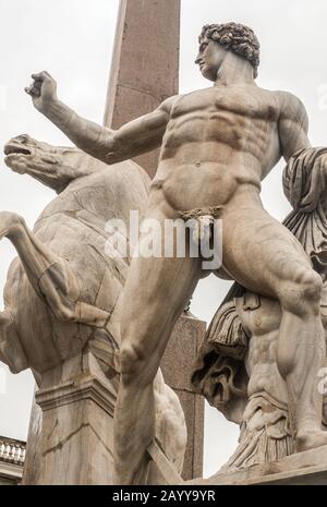 Statue der Dioscuri Piazza del Quirinale Rom Stockfoto
