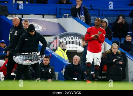 London, Großbritannien. Februar 2020. Odion Ighalo von Manchester United während der englischen Premier League zwischen Chelsea und Manchester United im Stanford Bridge Stadium, London, England am 17. Februar 2020 Credit: Action Foto Sport/Alamy Live News Stockfoto