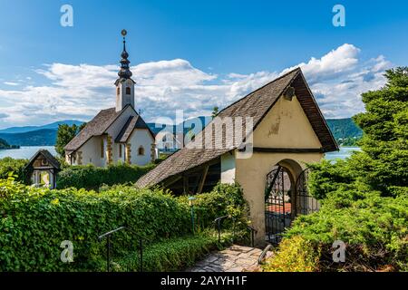 Kirche in Maria Worth am Worthersee in Kärntner Land Stockfoto