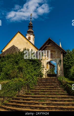 Kirche in Maria Worth am Worthersee in Kärntner Land Stockfoto