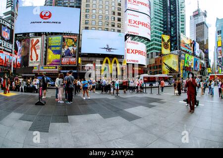 September 2019 New York City, USA New York Times Square by New York City. Stockfoto