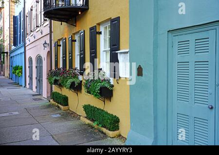 Charleston, SC -21. November 2019 - Blick auf den alten und Historischen Bezirk Charleston, die älteste und zweitgrößte Stadt in South Carolina. Stockfoto