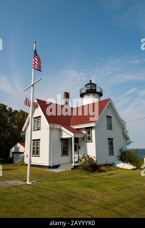 Der East Chop Leuchtturm in Vineyard Haven auf Martha's Vineyard, Massachusetts, USA. Stockfoto