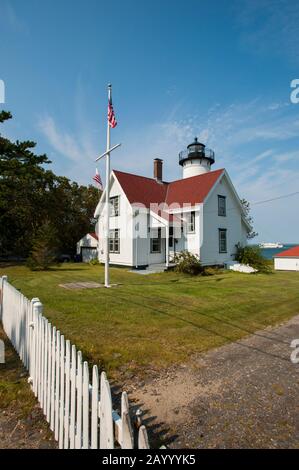 Der East Chop Leuchtturm in Vineyard Haven auf Martha's Vineyard, Massachusetts, USA. Stockfoto