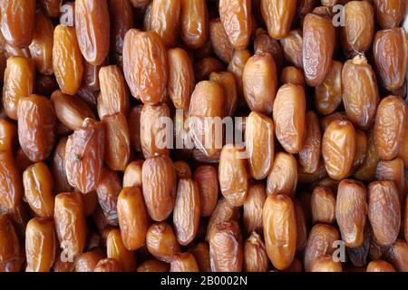 Nahaufnahme der Anzeige für frisches Obst zum Verkauf Stockfoto