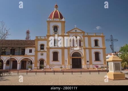 Kirche der Unbefleckten Empfängnis im kolonialen Santa Cruz de Mompocks, Bolivar, Kolumbien Stockfoto