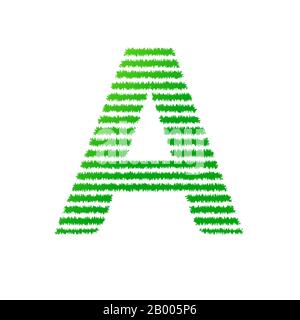 Anfangsbuchstabe A mit grünen Streifen Zeilenvektor Isoliert auf weißem Hintergrund Stock Vektor