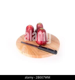 rosenapfel oder rosenapfel-frucht auf dem Hintergrund neu Stockfoto