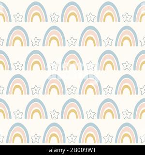 Regenbogenvektor-Muster Hintergrunddesign mit Sternen. Stock Vektor