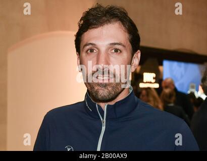 Berlin, Deutschland. Februar 2020. Fabian Cancellara, ehemaliger Schweizer Rennradrennfahrer, bei der Uhreneinführung des neuen Laureus Sports for Good Edition von IWC Schaffhausen im Hotel Adlon. Kredit: Jens Kalaene / dpa-Zentralbild / dpa / Alamy Live News Stockfoto