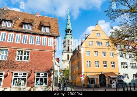 Die kreuzkirche, ein gotisches Gebäude in Hannover. Stockfoto