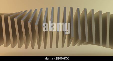 Futuristische moderne abstrakte Spiralstruktur aus Würfeln mit neongelber und roter Hintergrundtextur. 3D-Renderdarstellung Stockfoto