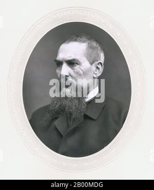 Großbritannien: Sir Richard Francis Burton, 1821-1890, Foto von Lock & Whitfield (fl. 1856-1894), 1876. Kapitän Sir Richard Francis Burton KCMG FRGS (19. März 1821 – 20. Oktober 1890) war ein englischer Entdecker, Übersetzer, Schriftsteller, Soldat, Orientalist, Ethnologe, Linguist, Dichter, Hypnotiseur, Fechter und Diplomat. Er war bekannt für seine Reisen und Erkundungen in Asien und Afrika sowie seine außergewöhnlichen Kenntnisse von Sprachen und Kulturen. Stockfoto