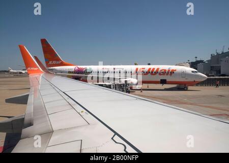 Südkorea: Flugzeug der südkoreanischen Fluggesellschaft Jeju-Air am Seoul Incheon International Airport Stockfoto