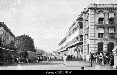 Sri Lanka: Colombo Fort, ca. 1900. Wlas Michailowitsch Doroshewitsch, 1905. Sri Lanka war schon immer ein wichtiger Hafen und Handelsposten in der Antike und wurde zunehmend von Handelsschiffen aus dem Nahen Osten, Persien, Burma, Thailand, Malaysia, Indonesien und anderen Teilen Südostasiens frequentiert. Die Inseln waren den ersten europäischen Entdeckern Südasiens bekannt und wurden von vielen Gruppen arabischer und malaiischer Kaufleute besiedelt. Europäische Kolonisten gründeten eine Reihe von Zimt-, Zucker-, Kaffee-, Indigo-Anbau gefolgt von Tee- und Kautschukplantagen und Graphitabbau. Stockfoto