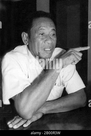 Kambodscha: Hochrangiger Khmer Rouge Führer Ke Pauk (1934-2002). KE Pauk, manchmal auch als "Bruder Nummer 13" bekannt, war Sekretär der Nordzone und Mitglied des Ständigen Komitees des Khmer Rouge Zentralkomitees (Parteizentrum) während seiner Zeit der Macht (1975-1979). Er starb, offenbar aus natürlichen Gründen, in Anlong Veng in 2002. Die Khmer Rouge, oder Kommunistische Partei von Kampuchea, regierte Kambodscha von 1975 bis 1979, angeführt von Pol Pot, Nuon Chea, Ieng Sary, Son Sen und Khieu Samphan. Es ist in erster Linie für seine Brutalität und Politik der Social Engineering, die in Millionen von Todesfällen geführt erinnert Stockfoto