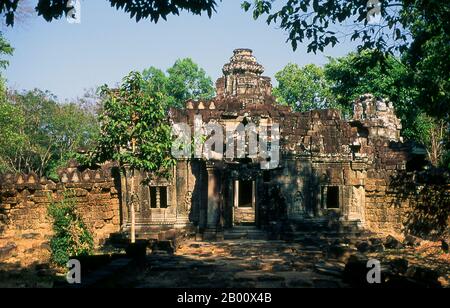 Kambodscha: Westliche Gopura, Ta Som, Angkor. TA Som wurde Ende des 12. Jahrhunderts für König Jayavarman VII. Erbaut und ist seinem Vater Dharanindravarman II. Gewidmet, der von 1150 bis 1160 König des Khmer-Reiches war. Stockfoto