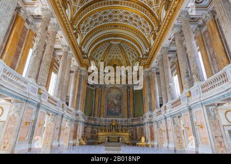 Die Königliche Palatinenkapelle der Bourbonenkönige von Neapel Königspalast von Caserta, Italien. Stockfoto