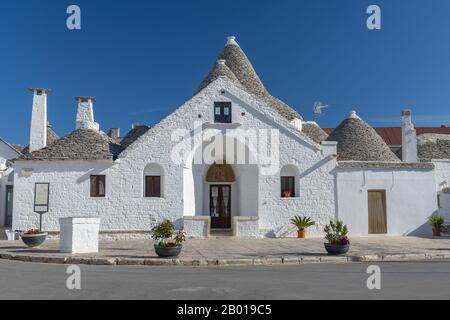 Trullo Sovrano Museum in Alberobello, Provinz Bari, Region Apulien, Italien. Stockfoto