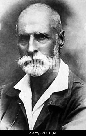 Schweiz/Vietnam: Alexandre Yersin (22. September 1863 - 1. März 1943), c. 1940. Alexandre Emile Jean Yersin war ein Schweizer und französischer Arzt und Bakteriologe. Er ist als Mitentdecker der Bazillen, die für die Beulenpest oder den Pest verantwortlich sind, die später zu seinen Ehren umbenannt wurden (Yersinia pestis), in Erinnerung. Um in Frankreich Medizin zu praktizieren, bewarb sich Yersin im Jahr 1888 um die französische Staatsbürgerschaft. Kurz darauf (1890) reiste er als Arzt für die Firma Messageries Maritimes auf der Strecke Saigon-Manila nach Französisch-Indochina in Südostasien. Stockfoto