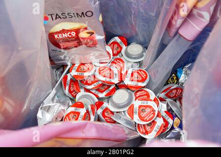 Terracycle Products Recycling, tassimo Pods, Terrakycling, kent, Großbritannien Stockfoto