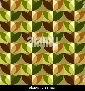 Geometrisches, von Natur inspiriertes Design. Zeitloses, nahtloses Muster für Textil, Tapete, Verpackungspapier, Ausdrucke, Oberflächendesign, Einlage, Parkett, Webbackg Stock Vektor