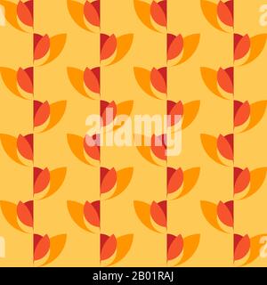 Geometrisches, von Natur inspiriertes Design. Zeitloses, nahtloses Muster für Textil, Tapete, Verpackungspapier, Ausdrucke, Oberflächendesign, Einlage, Parkett, Webbackg Stock Vektor